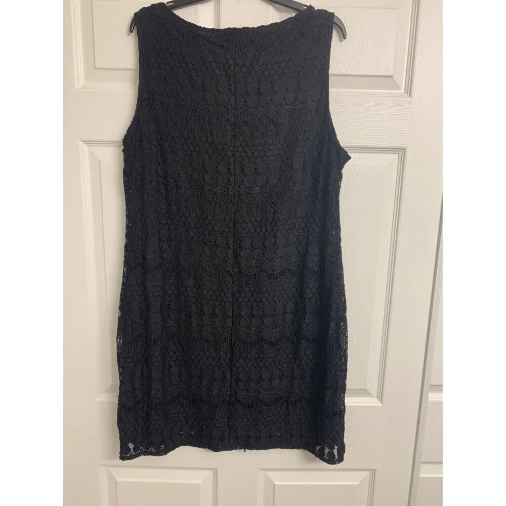 Tiana‎ B. XXL Lace Scoop Neck Midi Sheath Dress Boho Grunge Black